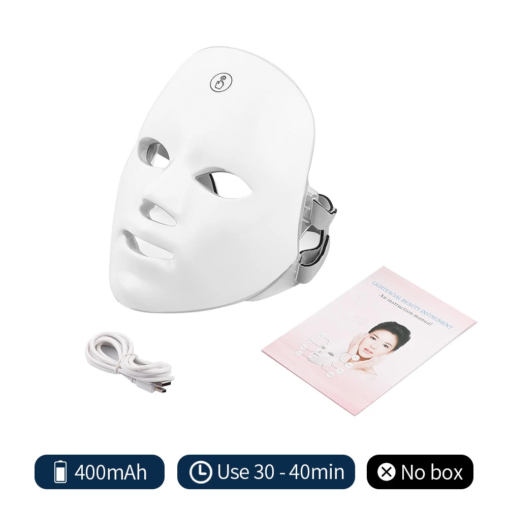 Mascarilla LED Facial Recargable 7 Colores - Cuidado de la Piel en Casa
